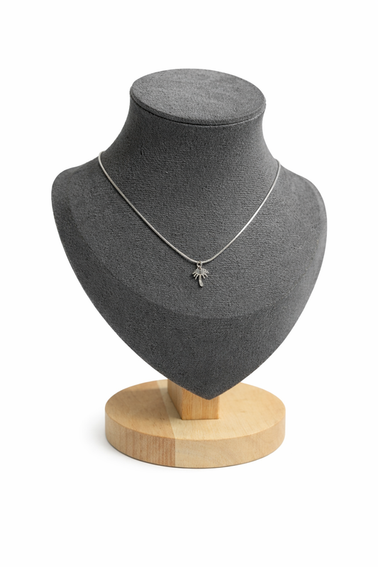Silver Palm Tree Pendant Necklace
