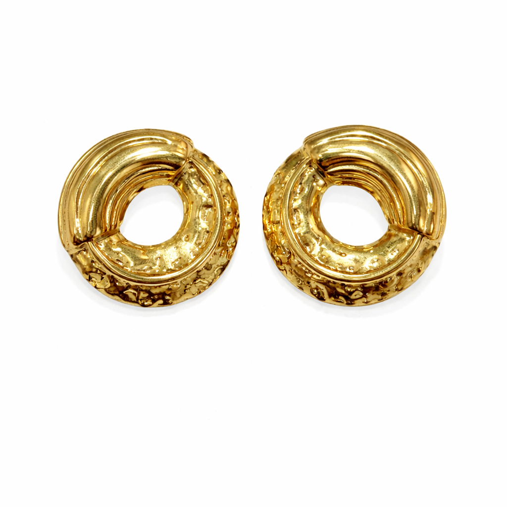 Textured Dome Hoop Earrings