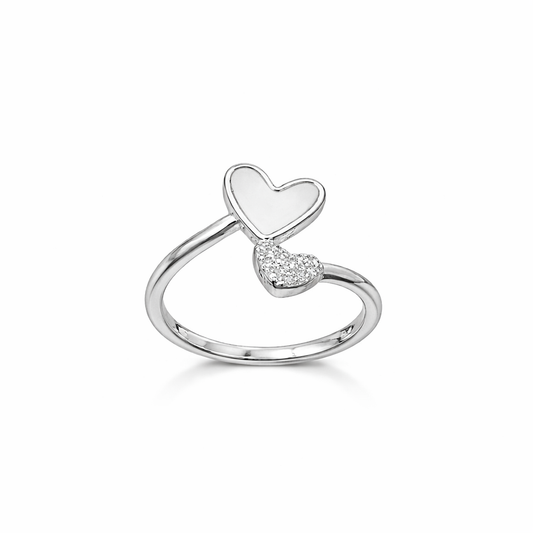 Double Heart Open Ring