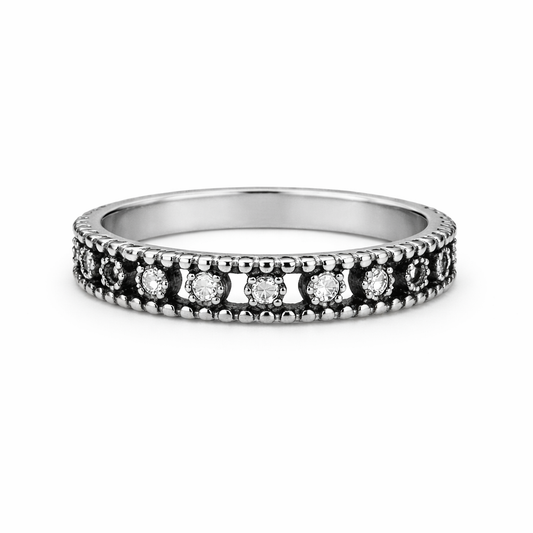 Crystal Studded Band Ring