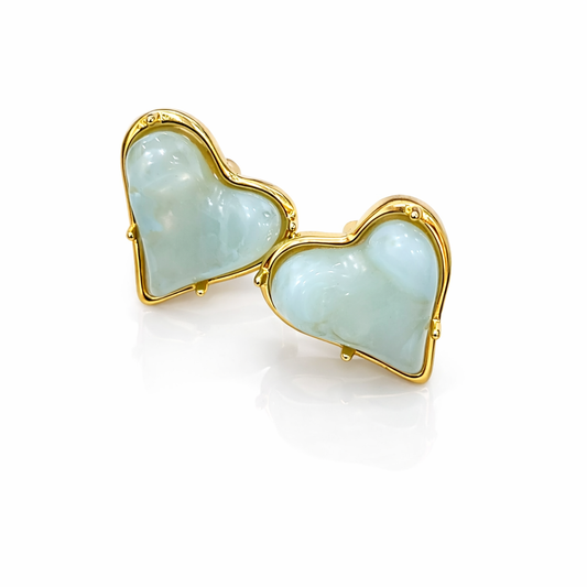 Classic Ivory Heart Studs