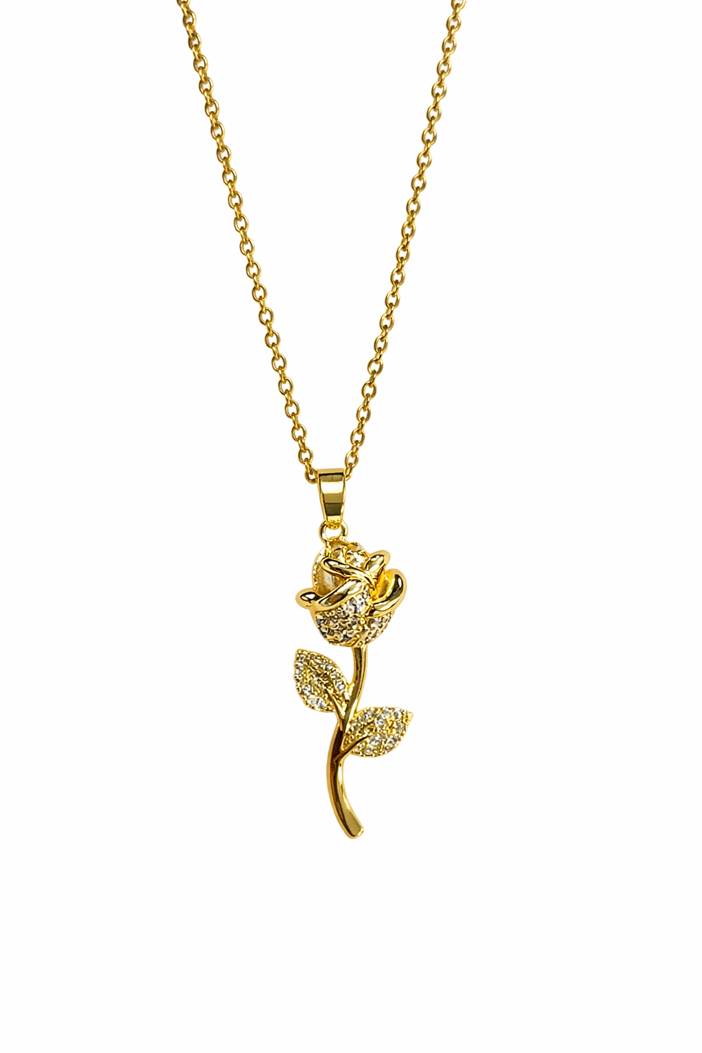Golden Rose Pendant Necklace