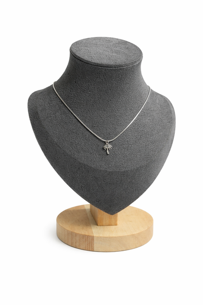 Silver Palm Tree Pendant Necklace