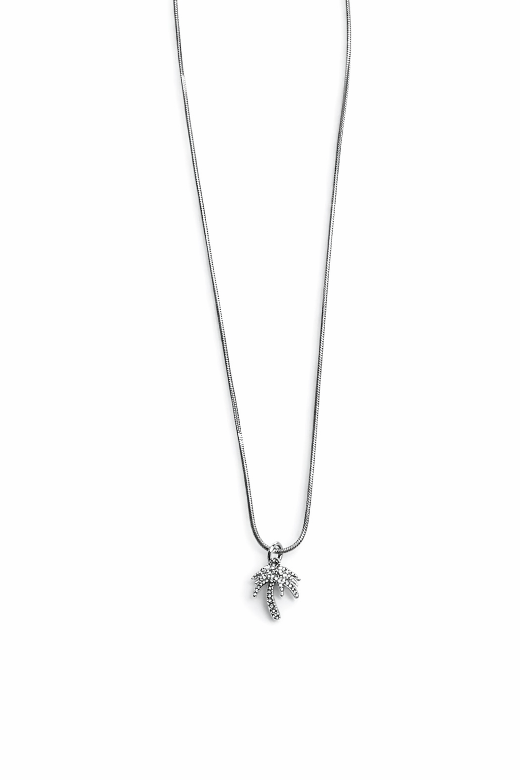 Silver Palm Tree Pendant Necklace