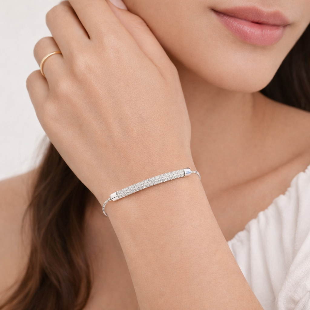 Minimal Crystal Bar Bracelet