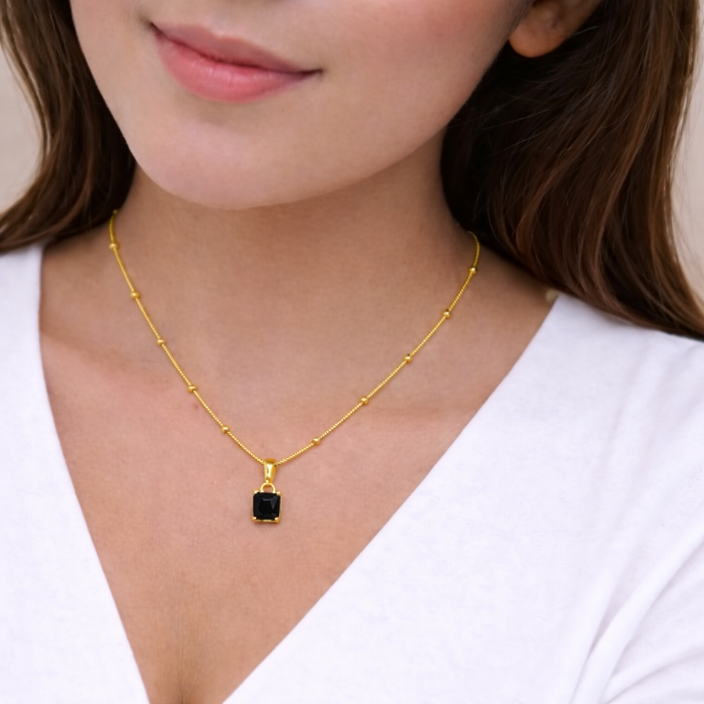 Minimal Black Stone Pendant