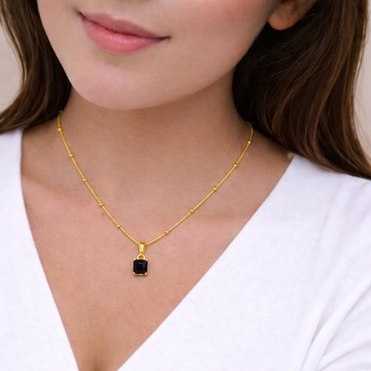 Minimal Black Stone Pendant