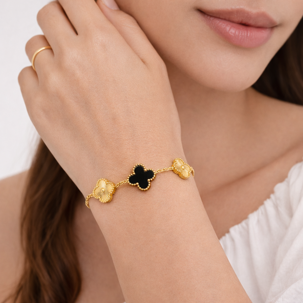 Black Clover Floral Bracelet
