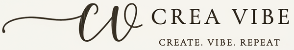 Crea Vibe logo with stylized 'CV' on a white background