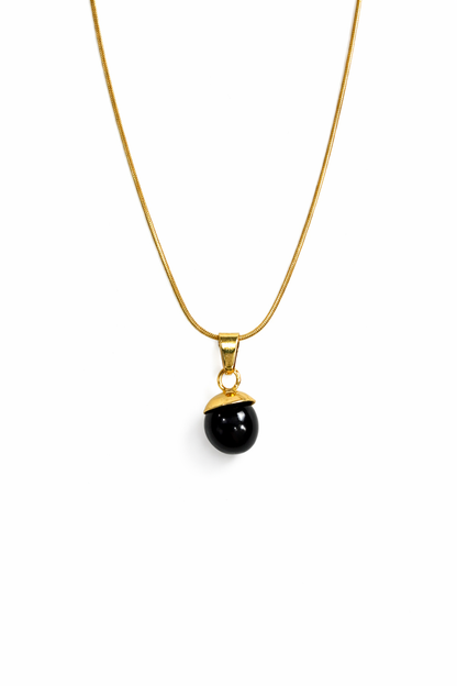 Minimal Black Bead Pendant