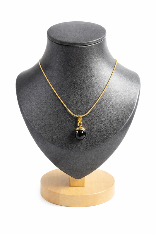 Minimal Black Bead Pendant
