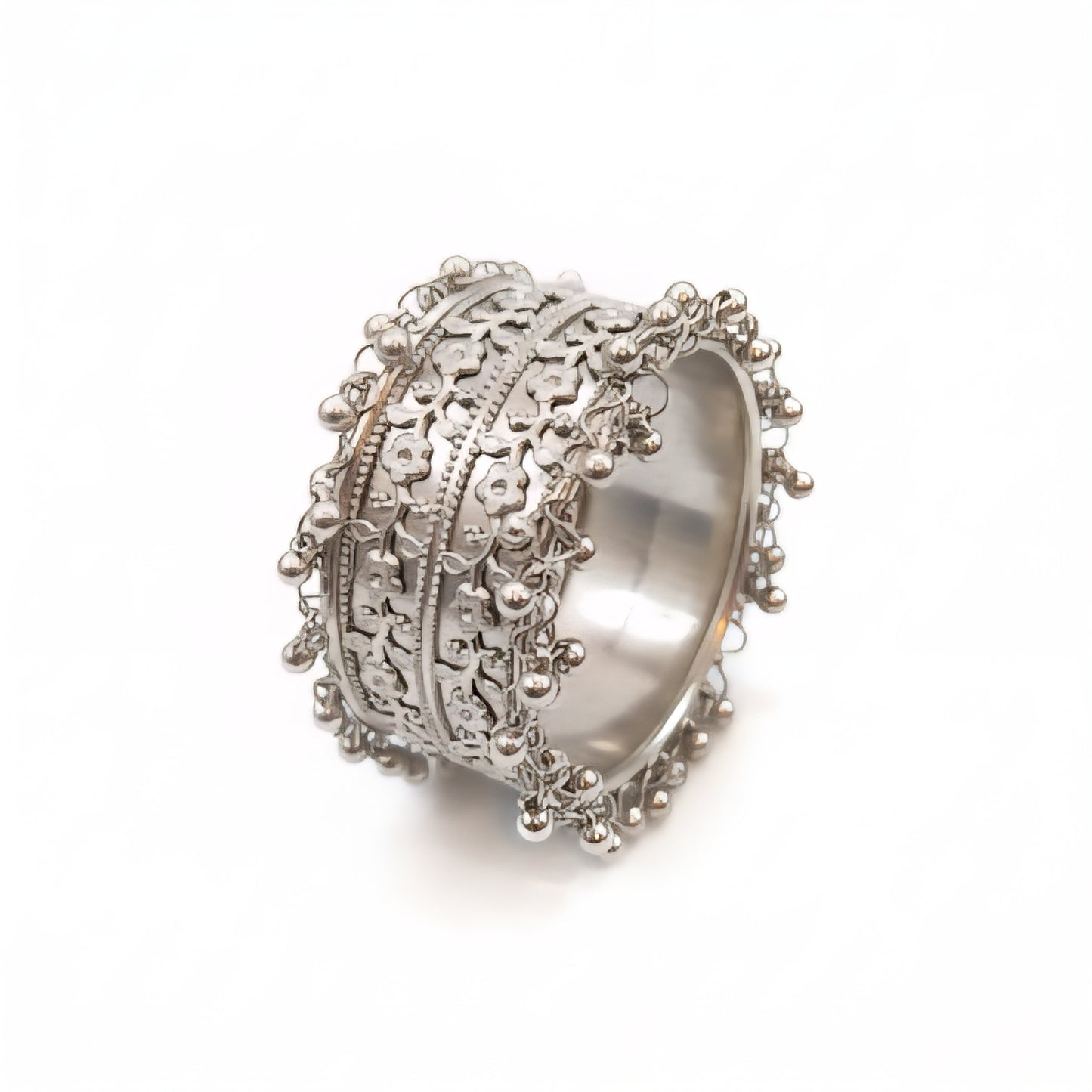 Oxidised Silver Look Wide Cuff Bracelet