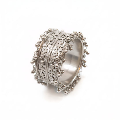 Oxidised Silver Look Wide Cuff Bracelet