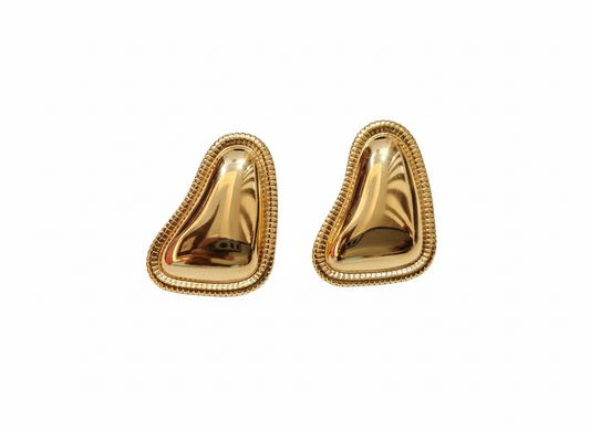 Molten Gold Abstract Stud Earrings