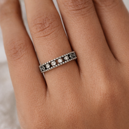 Crystal Studded Band Ring