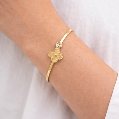 Golden Clover Charm Bracelet
