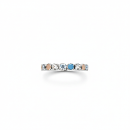 Blue & Clear Stone Eternity Band Ring