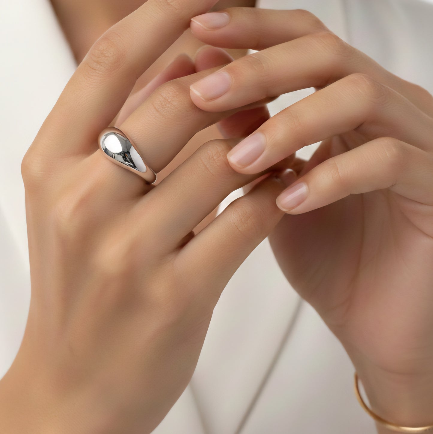 Silver Plated Bold Curve Ring