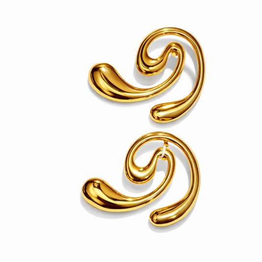 Liquid Gold Sculptural Statement Earrings
