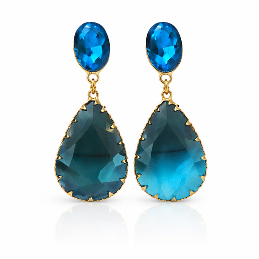 Royal Teardrop Crystal Drop Earrings