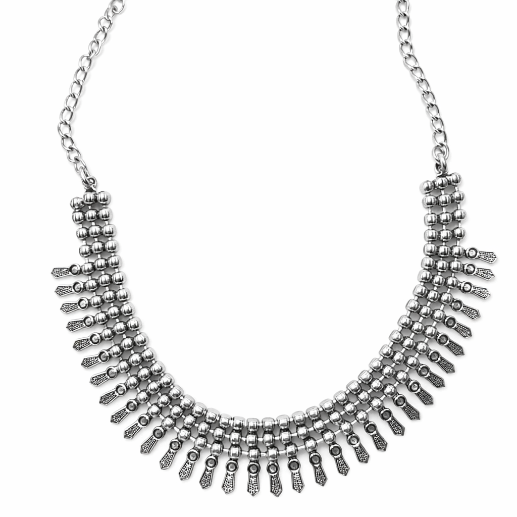 Necklace with Tribal Charm Drops