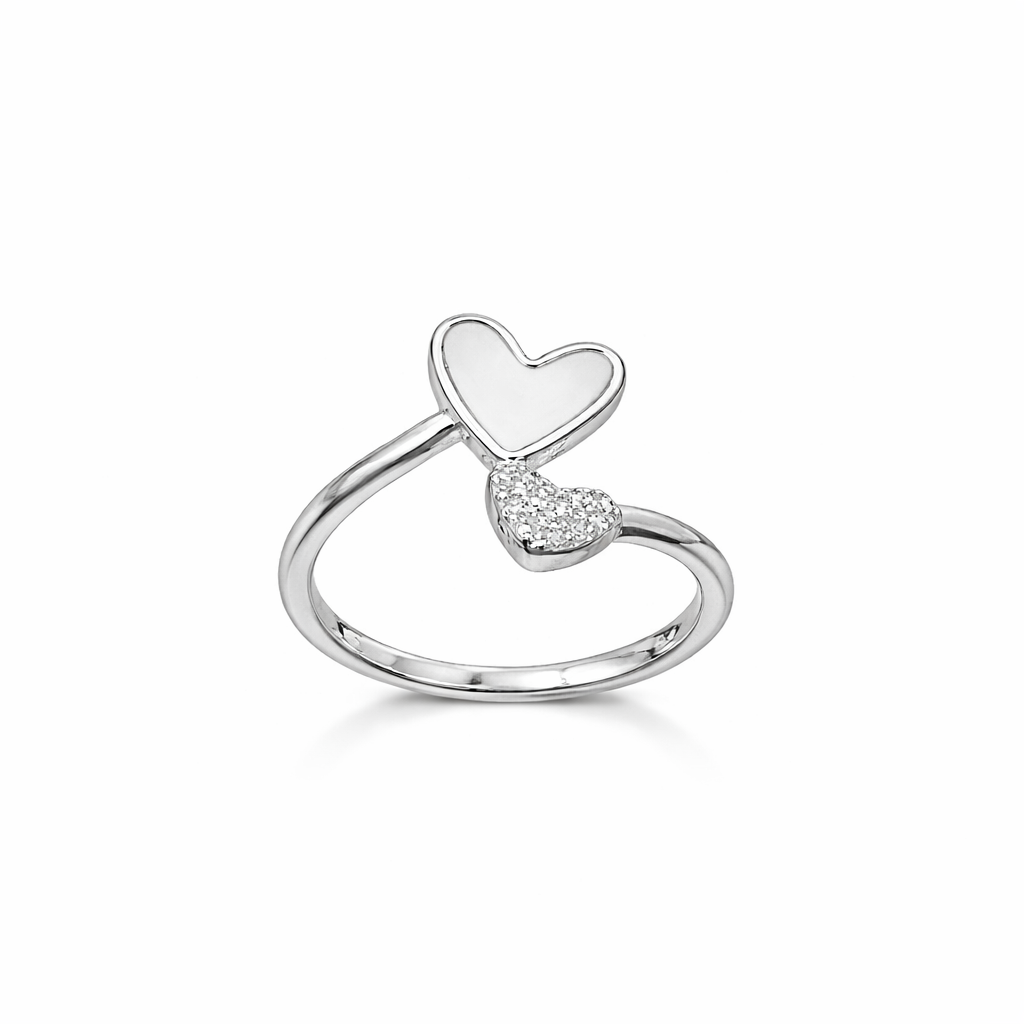 Double Heart Open Ring