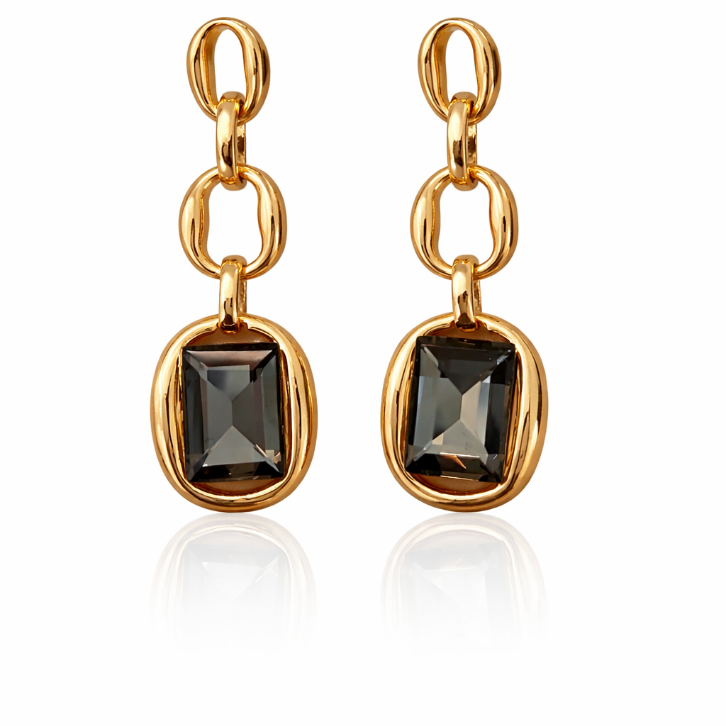 Gold Chain Link Drop Earrings