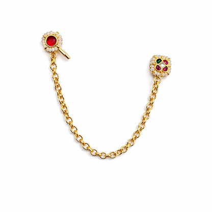 Kundan Pearl Ear Chain
