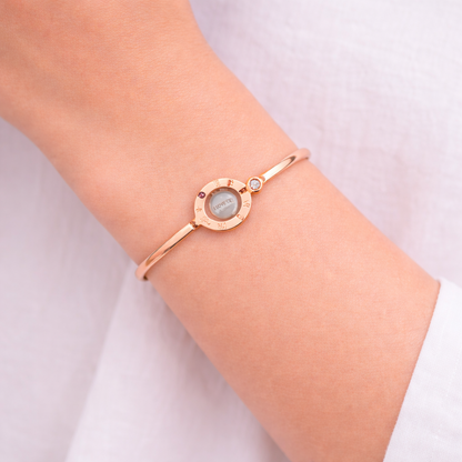 Rose Gold “I Love You” Bracelet with Crystal Accent