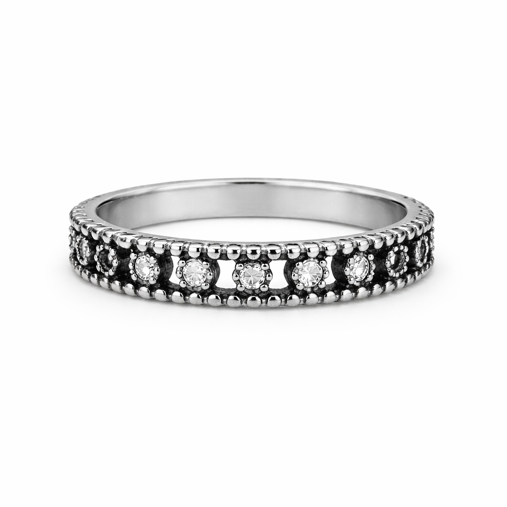 Crystal Studded Band Ring