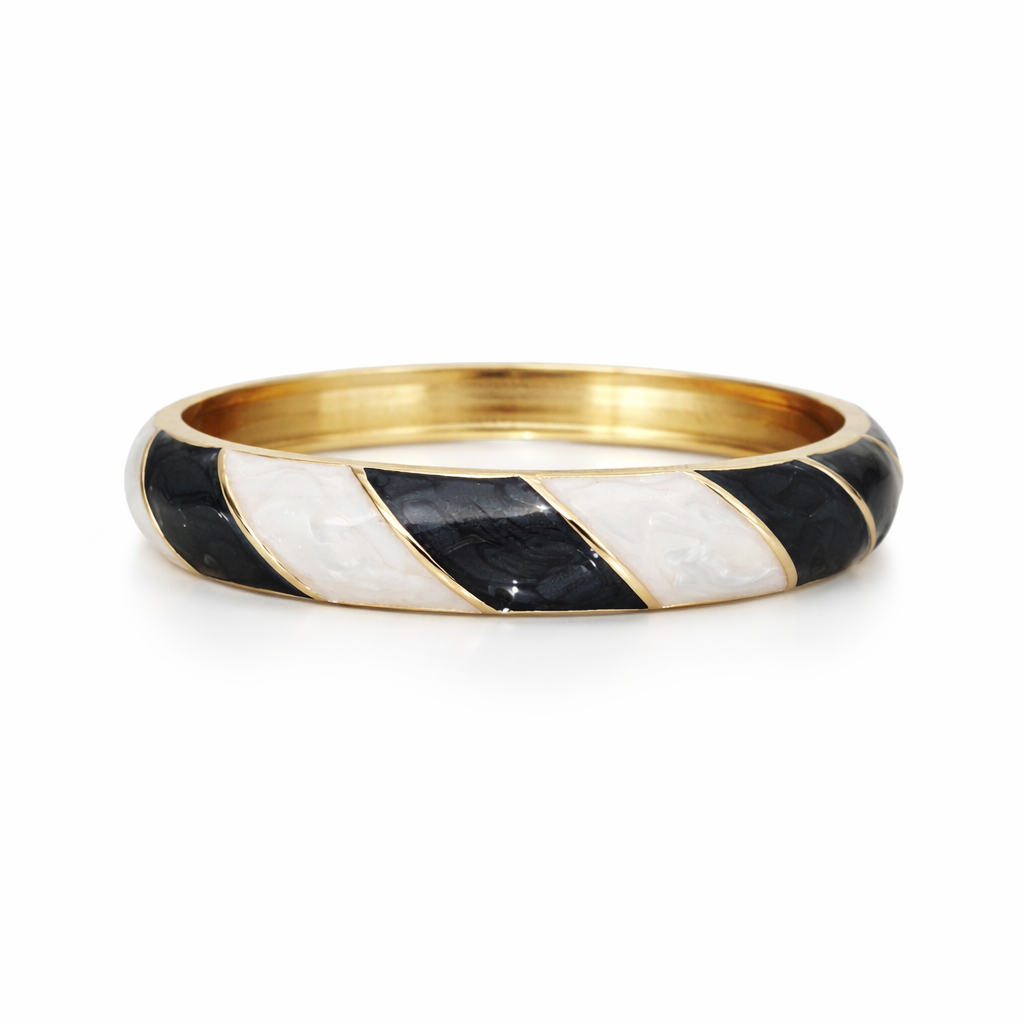 Golden Enamel Mosaic Bangles