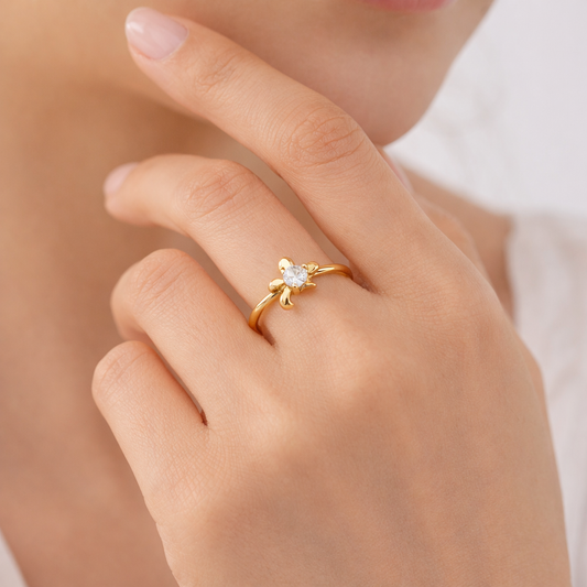 Bloom Solitaire Adjustable Ring