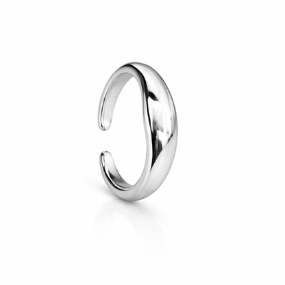 Silver Plated Bold Curve Ring