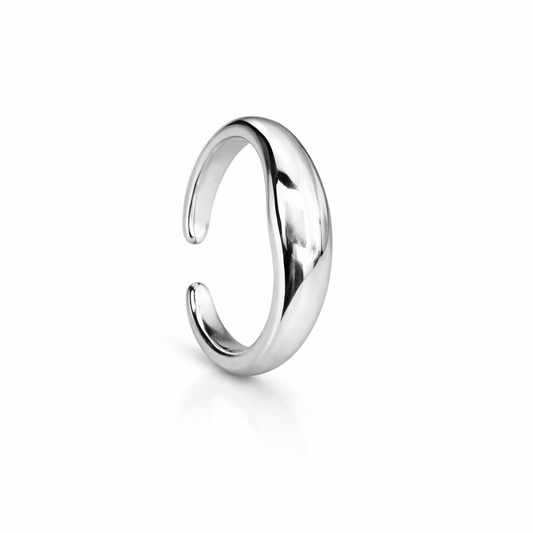 Silver Plated Bold Curve Ring
