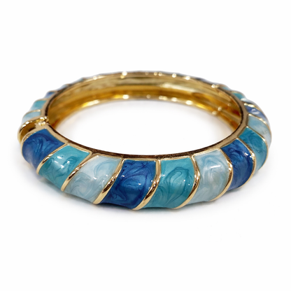 Golden Enamel Mosaic Bangles