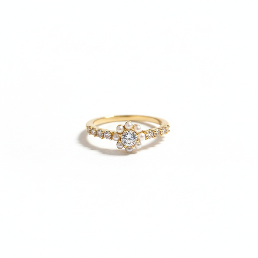 Pearl Bloom Diamond-Style Ring
