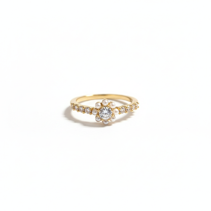 Pearl Bloom Diamond-Style Ring