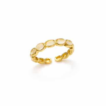 Mother-of-Pearl Oval Adjustable Band Ring