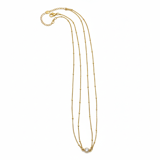 Double-Layer Gold Waist Chain with Crystal Accent