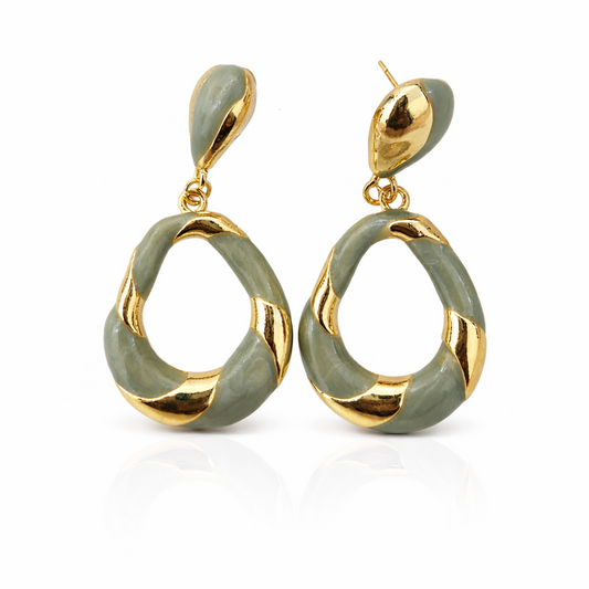 Twisted Oval Drop Earrings